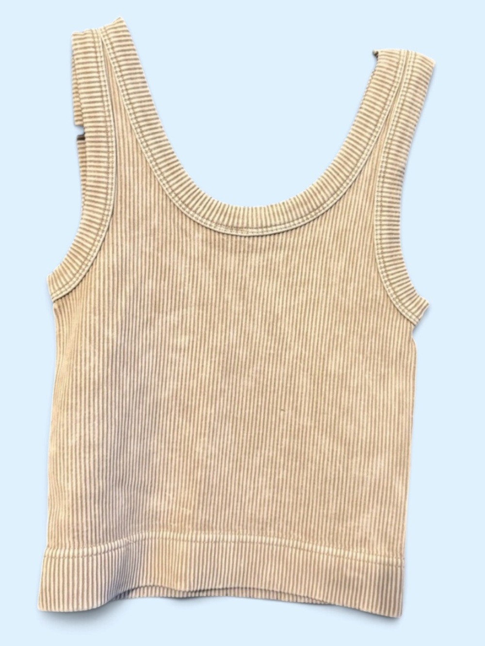 Zenana Outfitters Ribbed Tank Top - Cream Sz. S/M
